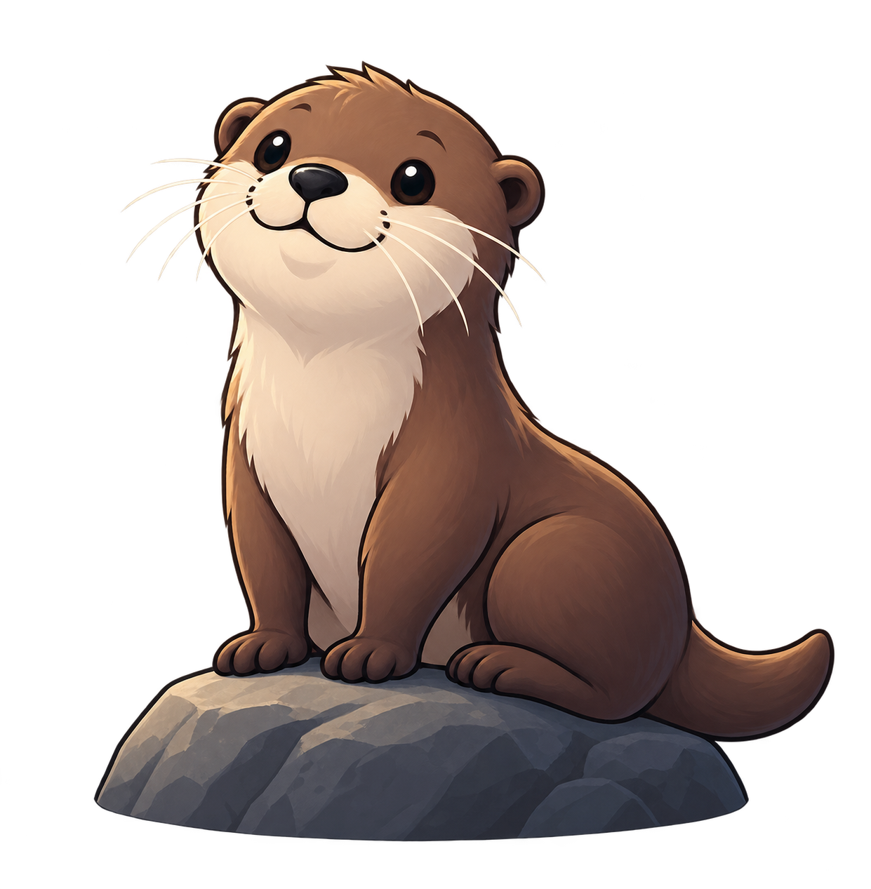 The Otter mascot sitting on a rock
