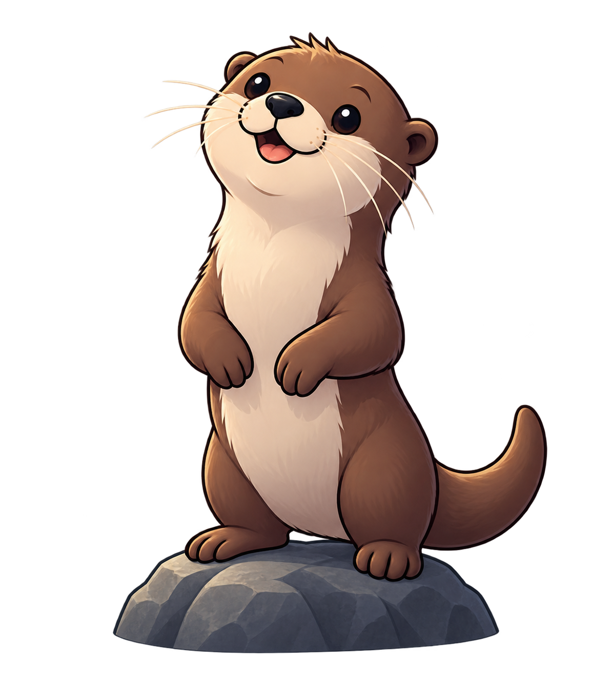 The Otter mascot standing on a rock